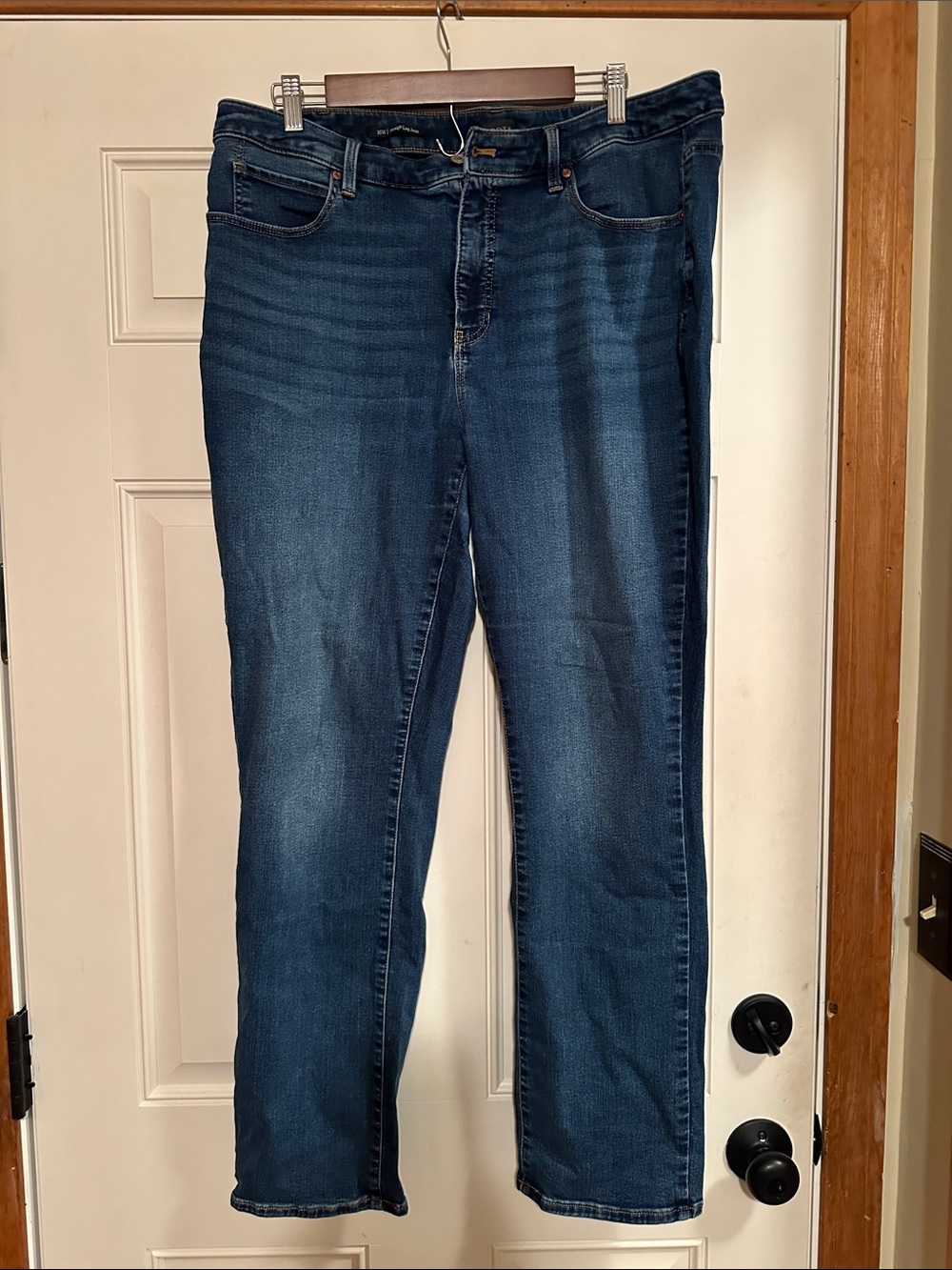 Talbots Women's Straight-Leg Jeans in Dark Blue Wash